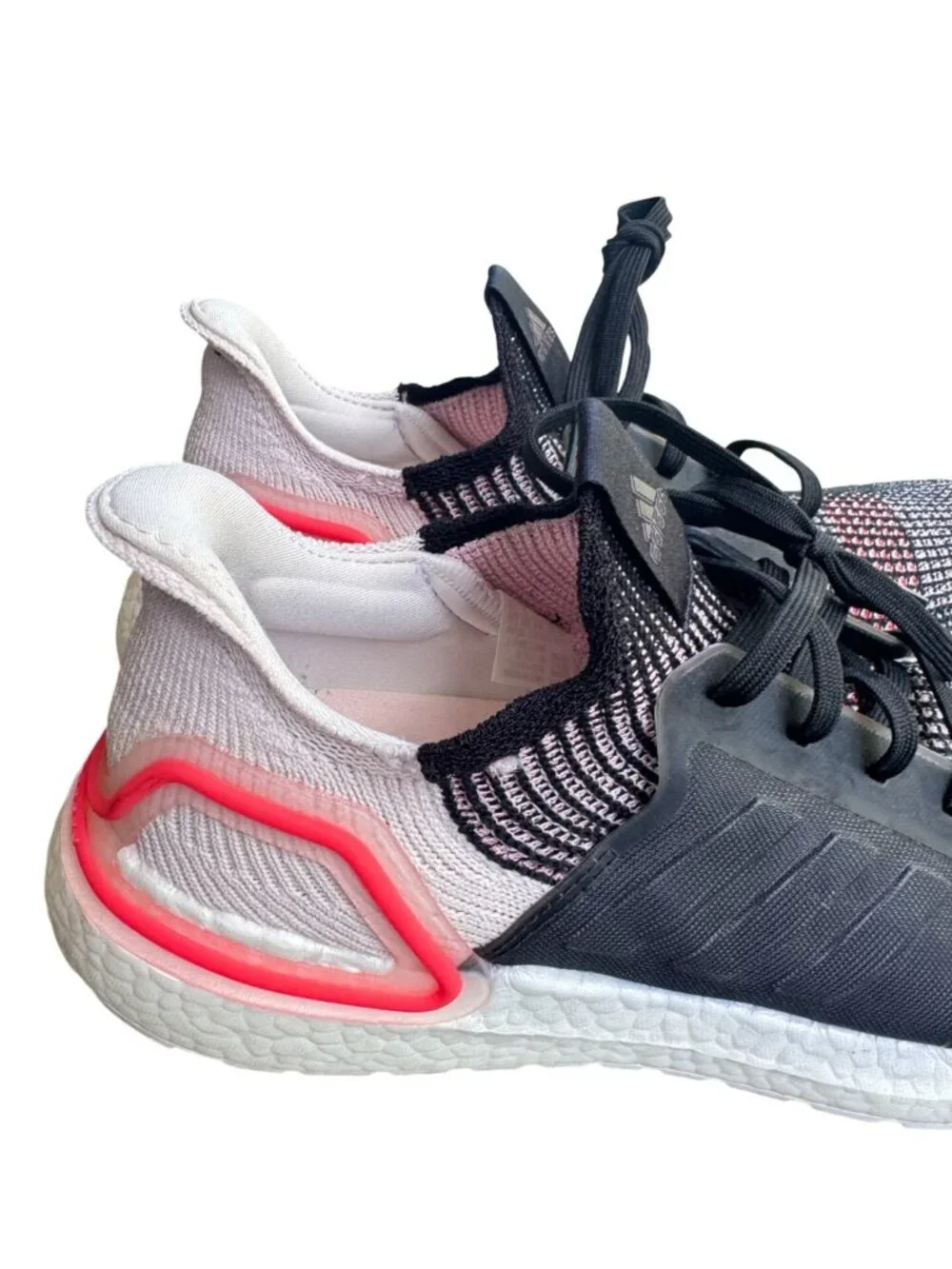 Adidas Ultraboost 19 Mens Running Shoes Sz 10 Black White Pink Primeknit Sneaker